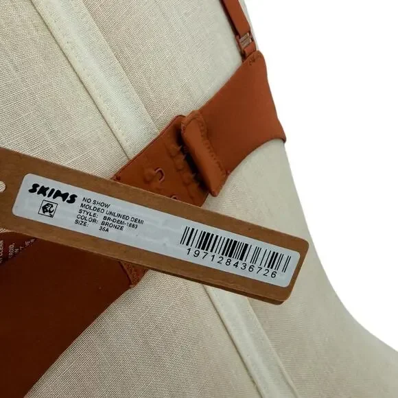 Skims No Show Molded Unlined Demi Bra Bronze Underwire NWT Size 36A - Picture 7 of 11